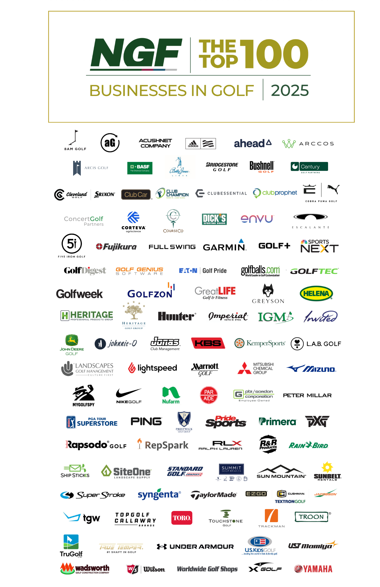 Recognized As Top 100 Business In Golf By The National Golf Foundation For 2025